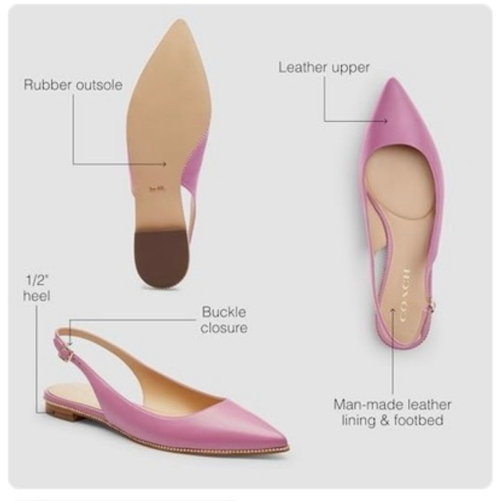 💥💥SOLD💥💥NIB Coach Claire Skimmer Slingback Flats - Picture 2 of 4
